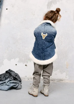 Modrá Jeans vesta BOOSO