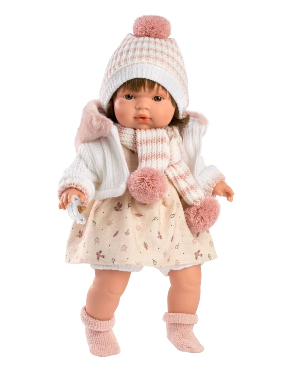 Llorens 38568 LOLA - realistická bábika so zvukmi a mäkkým látkovým telom - 38 cm