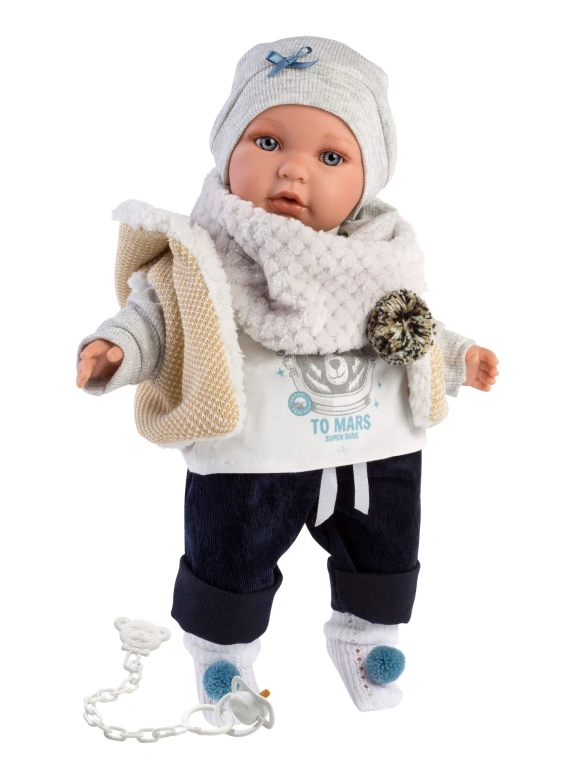 Llorens 42401 ENZO - realistická bábika so zvukmi a mäkkým látkovým telom - 42 cm