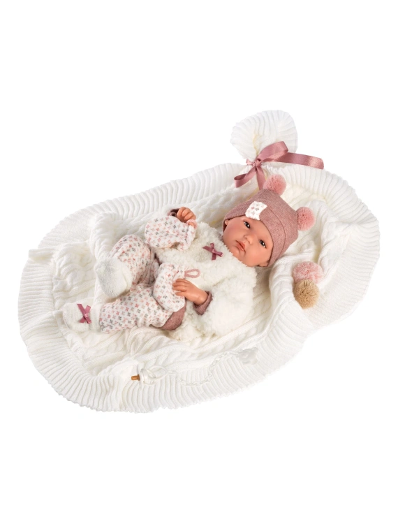 Llorens 63576 NEW BORN HOLČIČKA - realistická bábika bábätko s celovinylovým telom - 35 cm