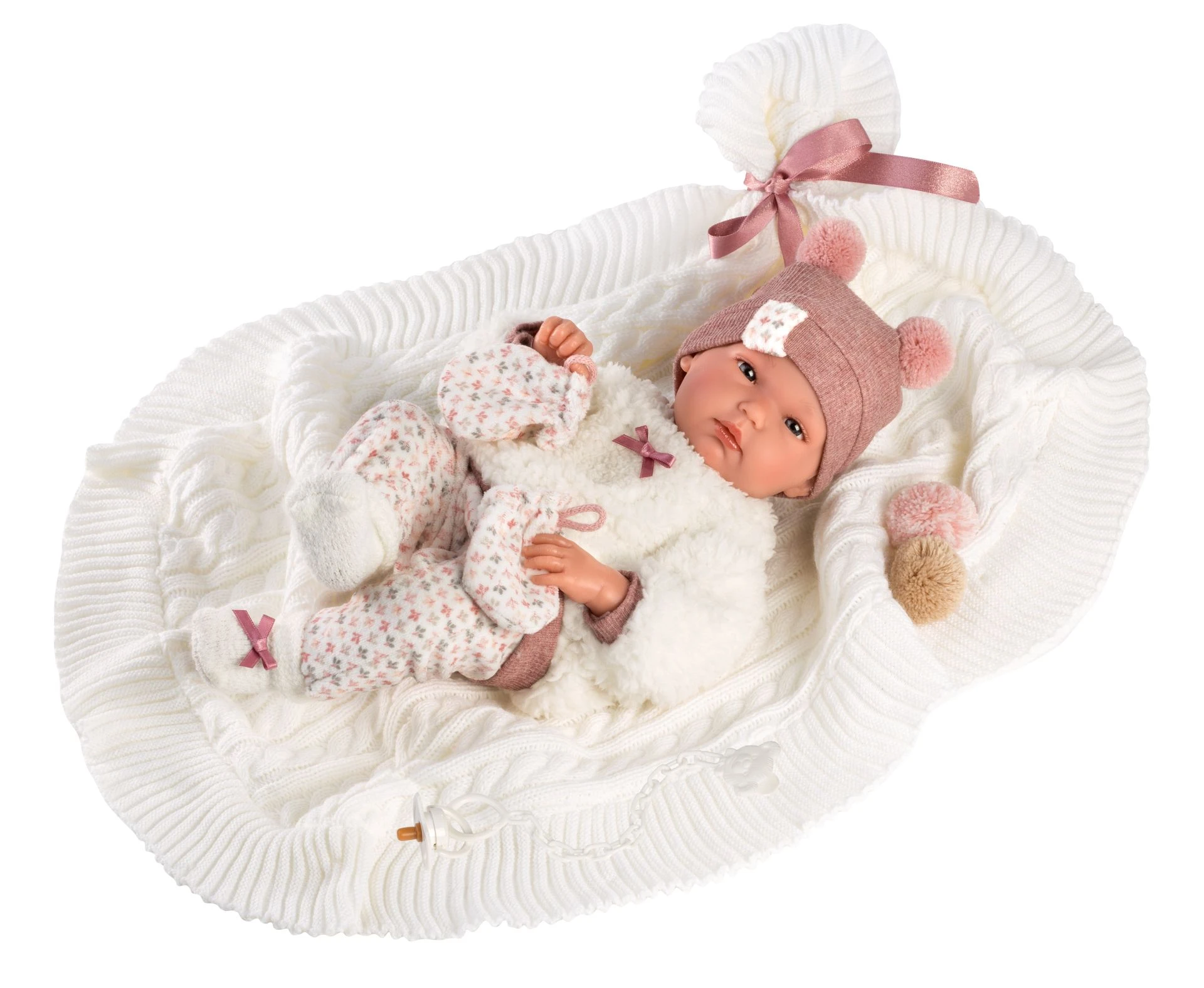 Llorens 63576 NEW BORN HOLČIČKA - realistická bábika bábätko s celovinylovým telom - 35 cm