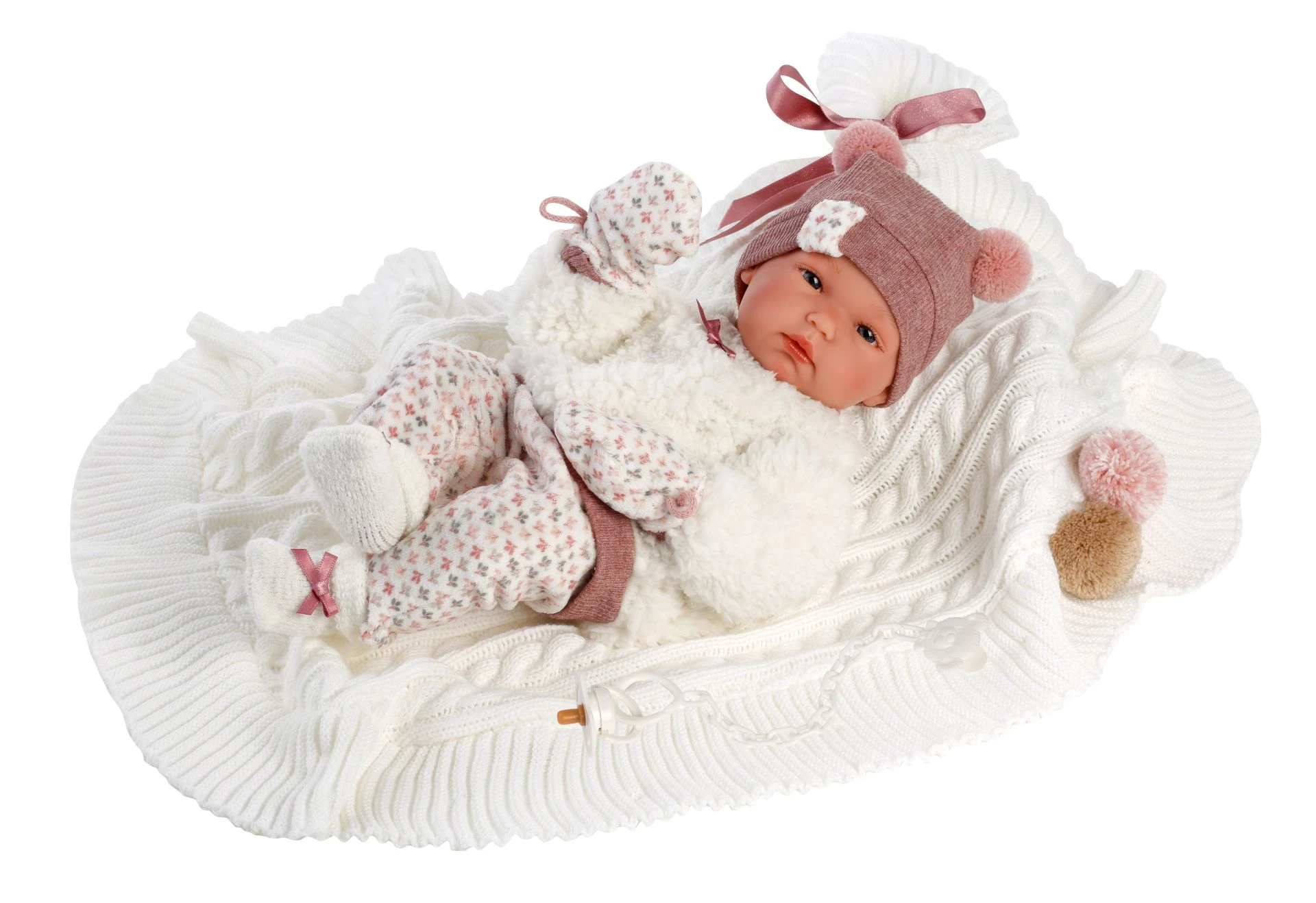 Llorens 63576 NEW BORN HOLČIČKA - realistická bábika bábätko s celovinylovým telom - 35 cm – Obrázok 2