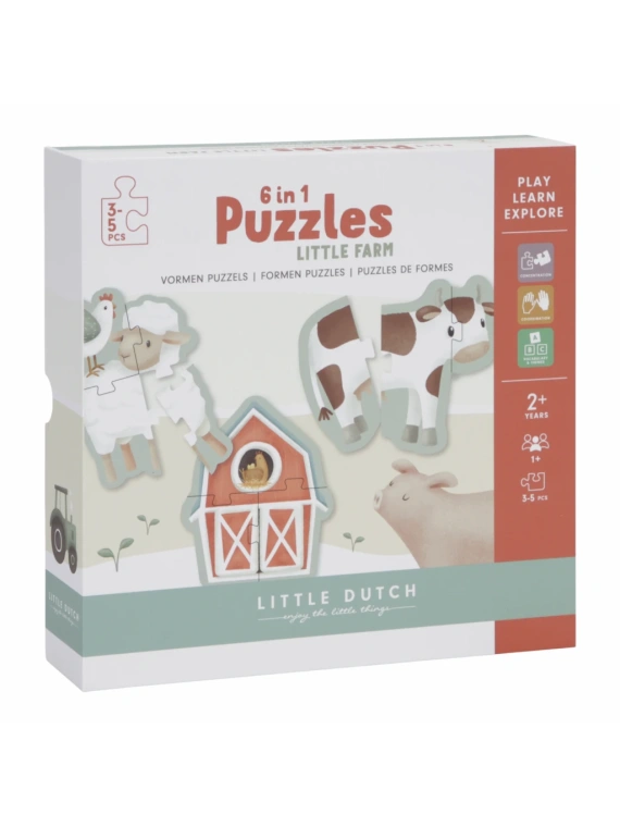 LITTLE DUTCH PUZZLE 6V1 FARMA 2r.+